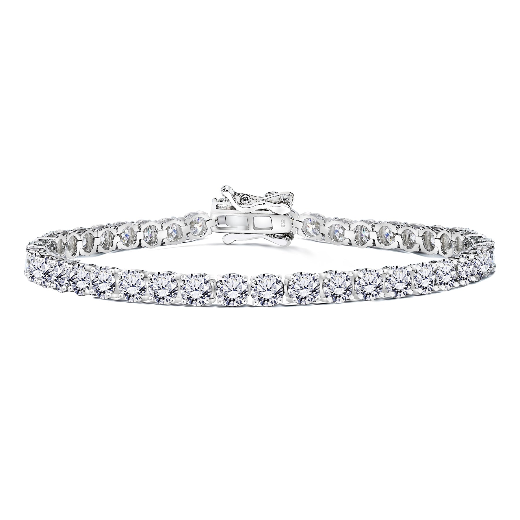 11 Carat Round Cut Cubic Zirconia Tennis Bracelet in 18K White Gold over Brass - Eternity Bracelet