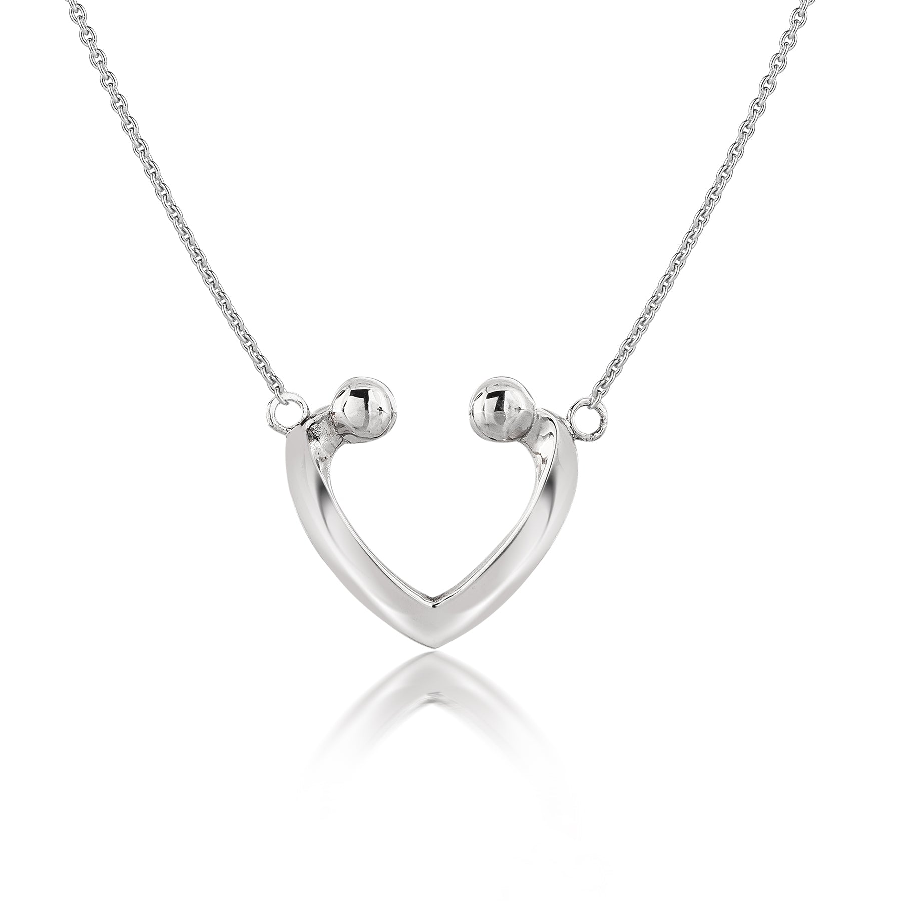 Stylish Open Heart Silver Pendant Necklace - Dainty Jewelry Collection - Any occasion