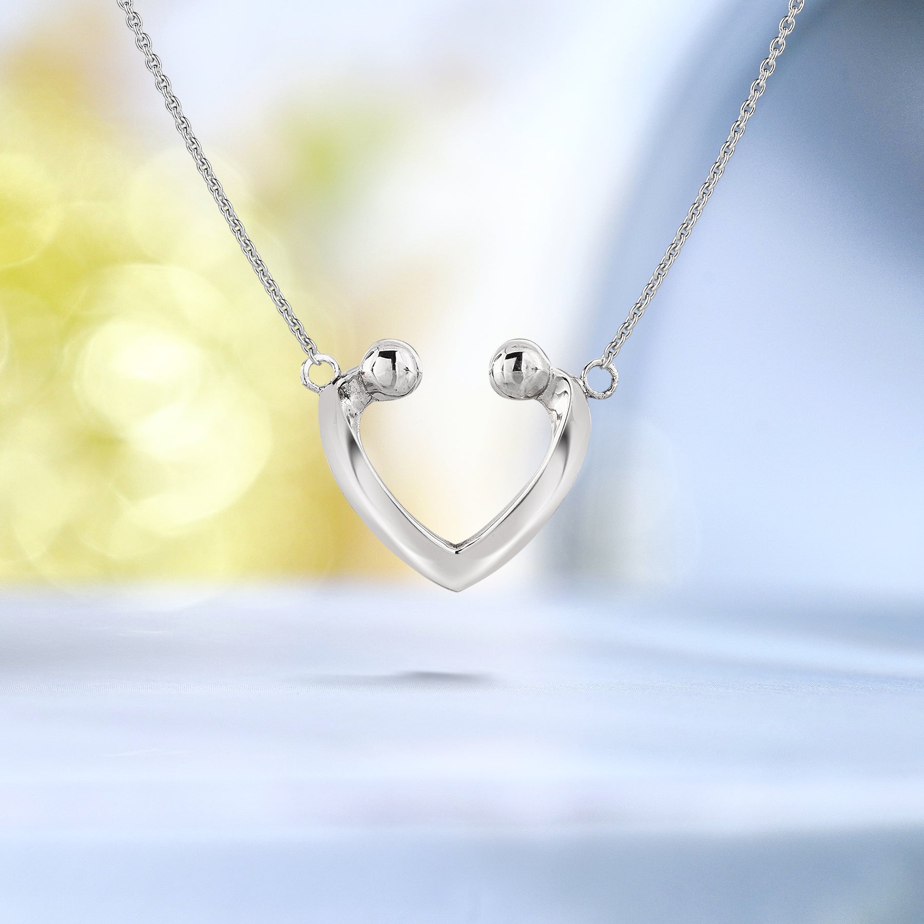 Stylish Open Heart Silver Pendant Necklace - Dainty Jewelry Collection - Any occasion