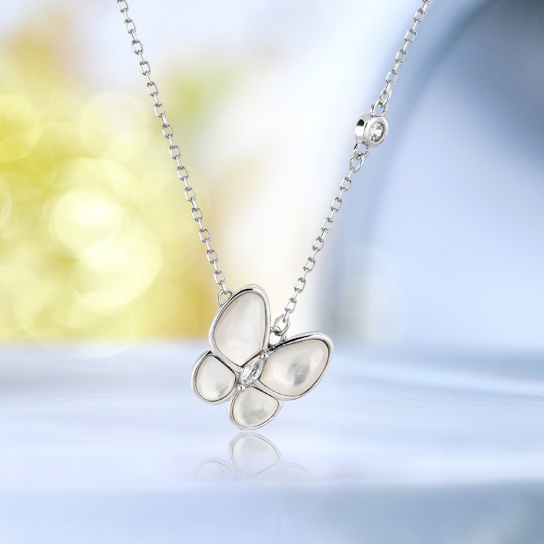 Petite Flying Butterfly Pendant Necklace in Silver - Unique Fashion Necklace - Birthday Gift