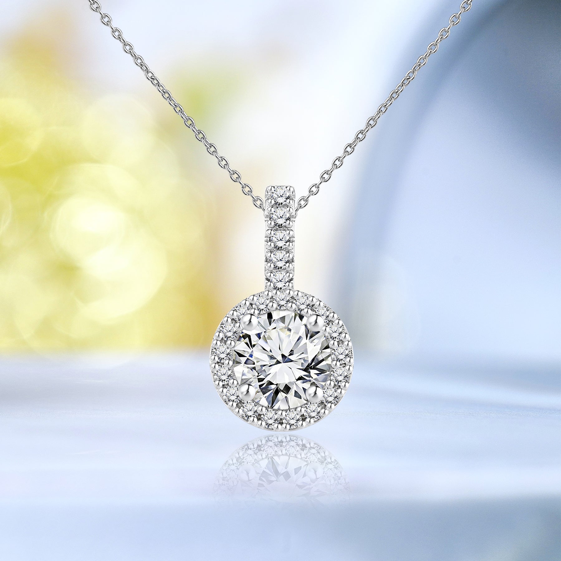 1.5 Carat Round Cut Drop Pendant Necklace - Anniversary Gift - Unique Fashion Jewelry