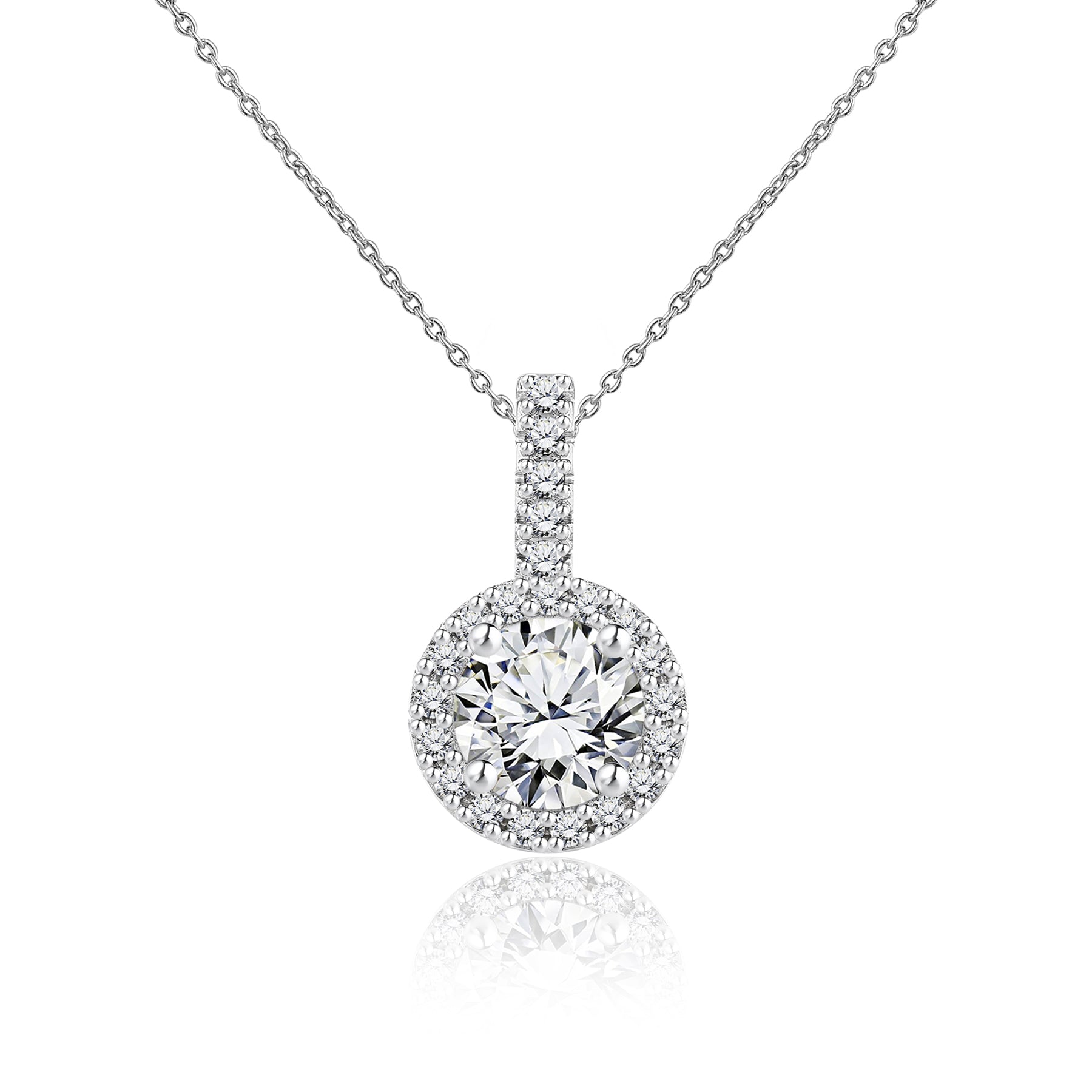 1.5 Carat Round Cut Drop Pendant Necklace - Anniversary Gift - Unique Fashion Jewelry