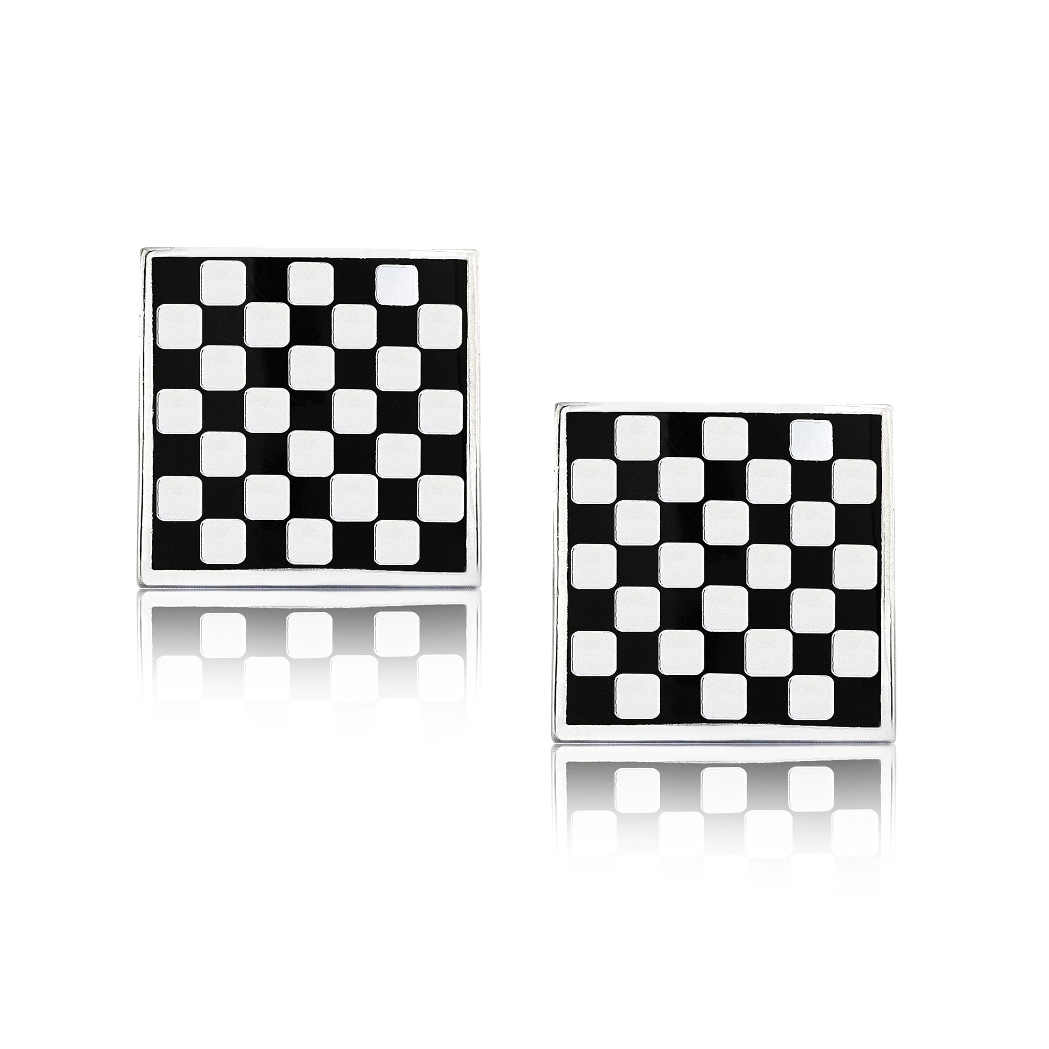 Modern Chessboard Cufflinks and Tie Pin Clip Set- Formal Men's Accessories - Gift for Husband