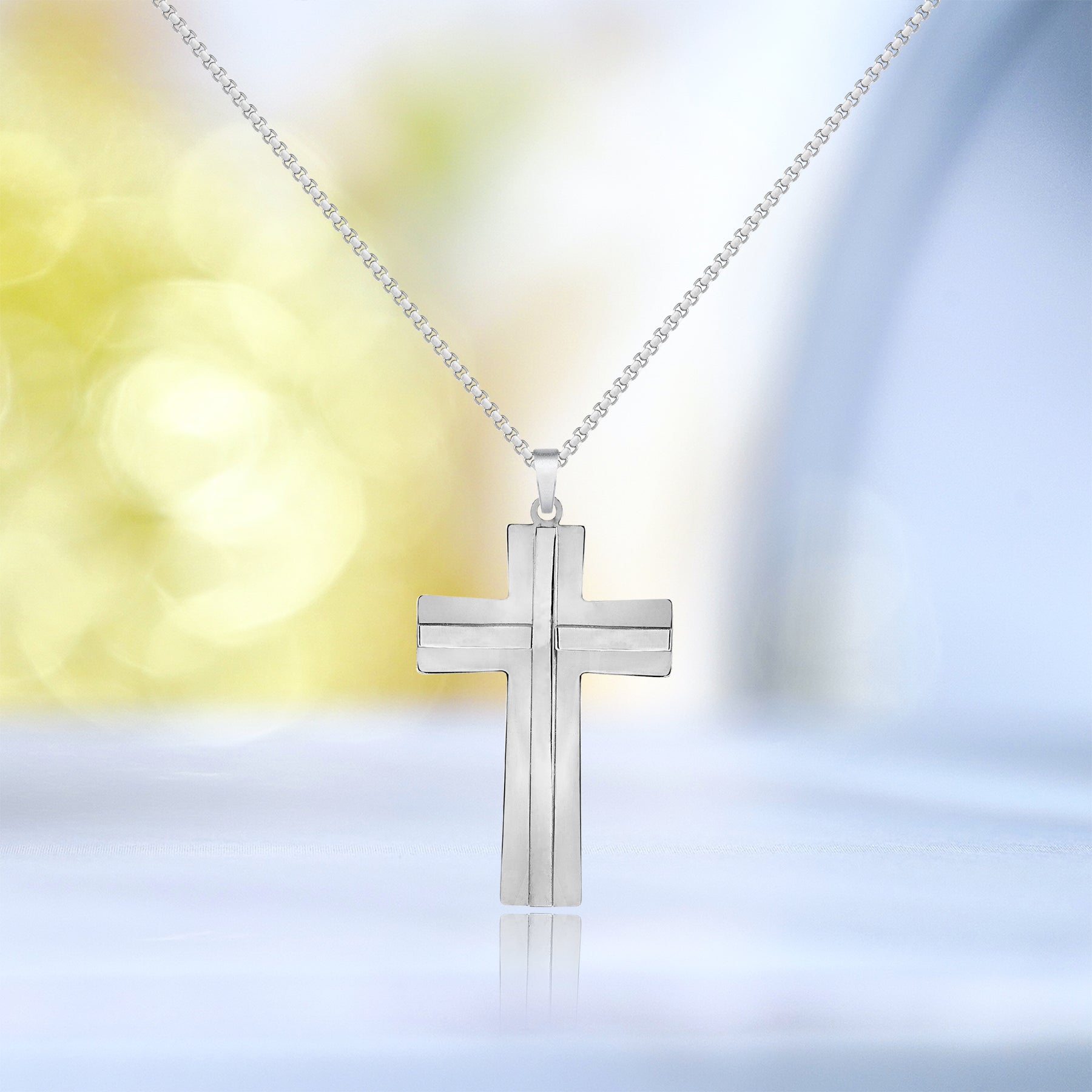 Stylish Simple Cross Pendant Necklace - Modern Cross Pendant - Unisex Jewelry