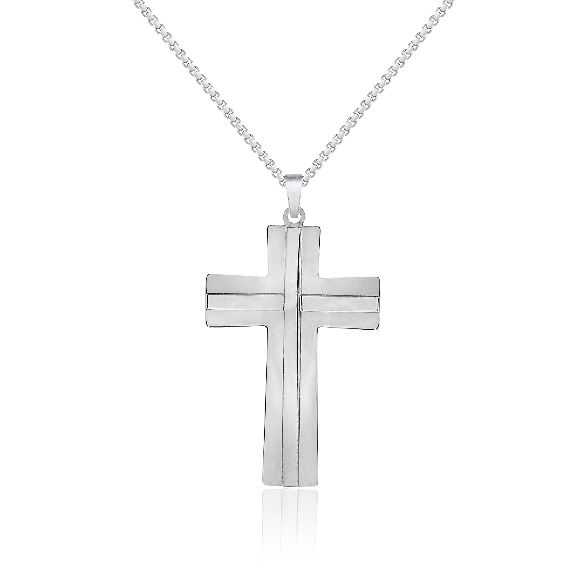 Stylish Simple Cross Pendant Necklace - Modern Cross Pendant - Unisex Jewelry