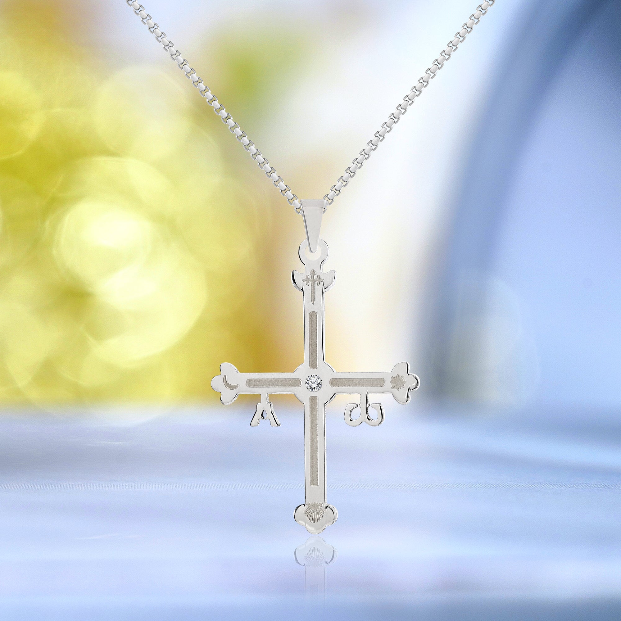 Unique Pattern Cross Pendant Necklace - Fashion Cross Pendant - Gift for Her