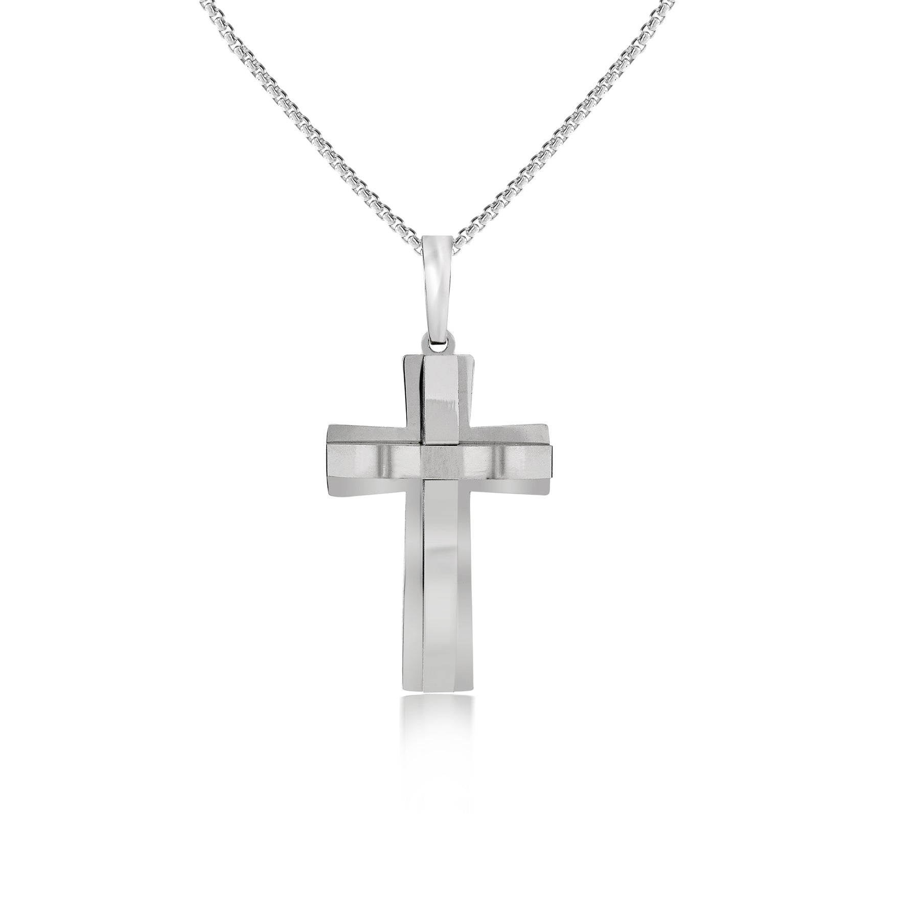 Minimalist Cross Necklace Pendant - Modern Cross Necklace - Unisex Jewelry