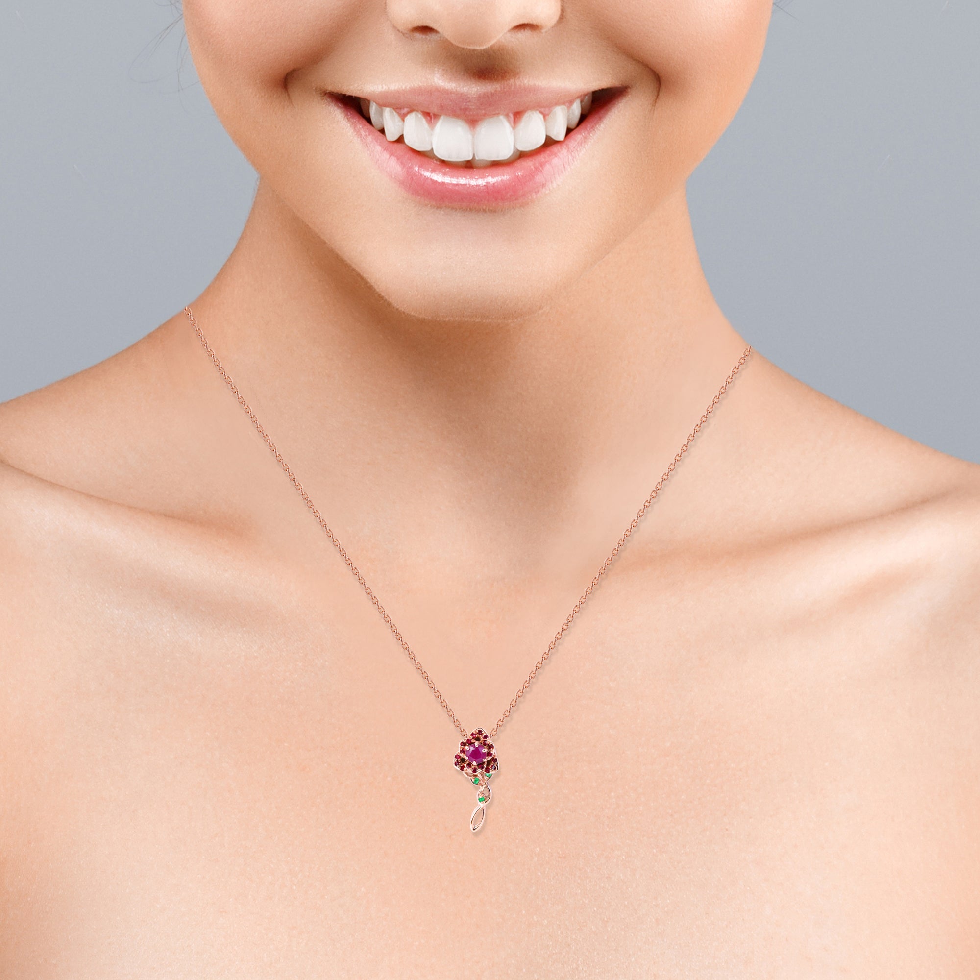 La Vie en Rose Jewelry Gift Set of 1 TCW Lab-Created Ruby and Emerald with Ring, Earrings & Pendant