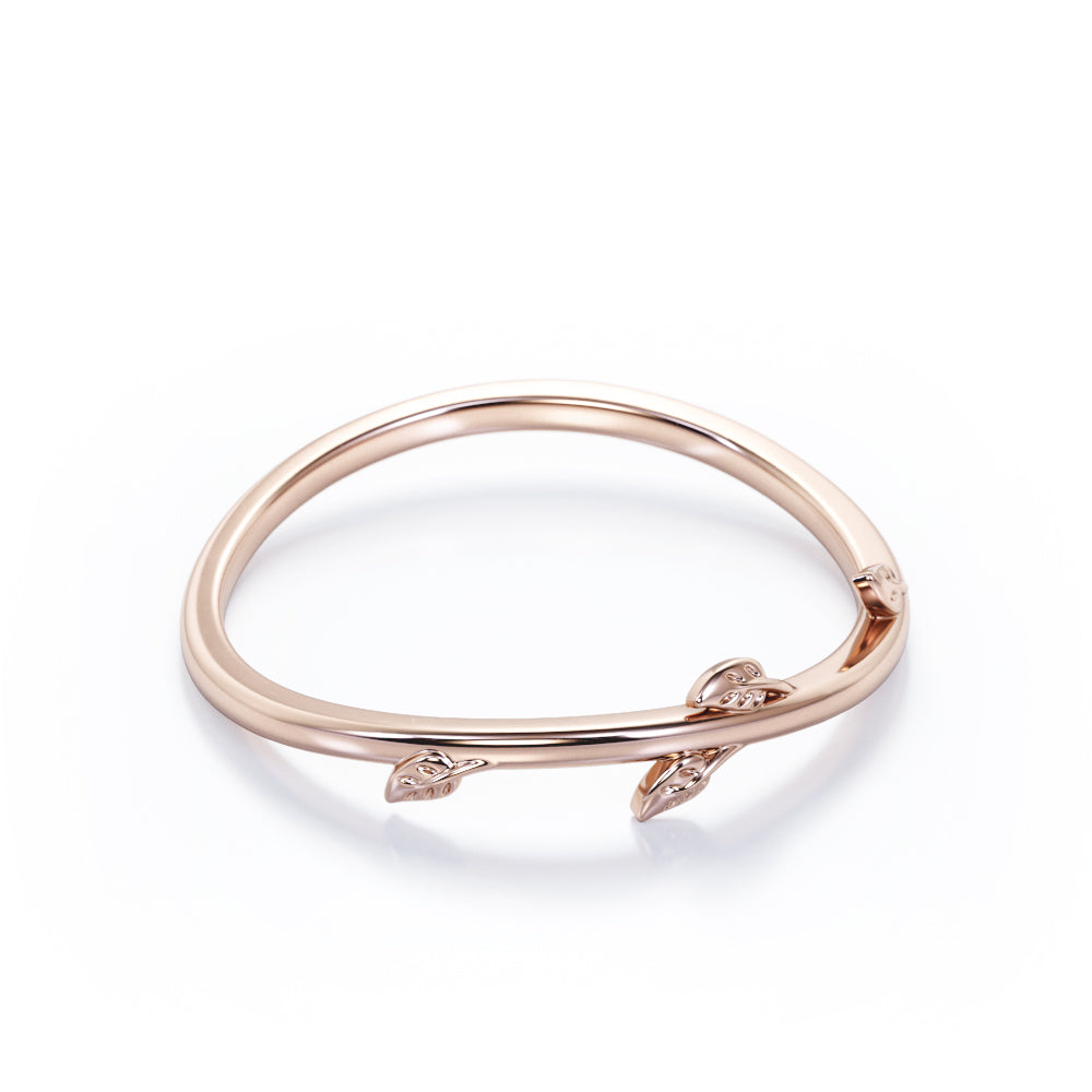 Natured Inspired Wedding Band - Promise Ring - Marriage Ring Band for Women in Rose Gold