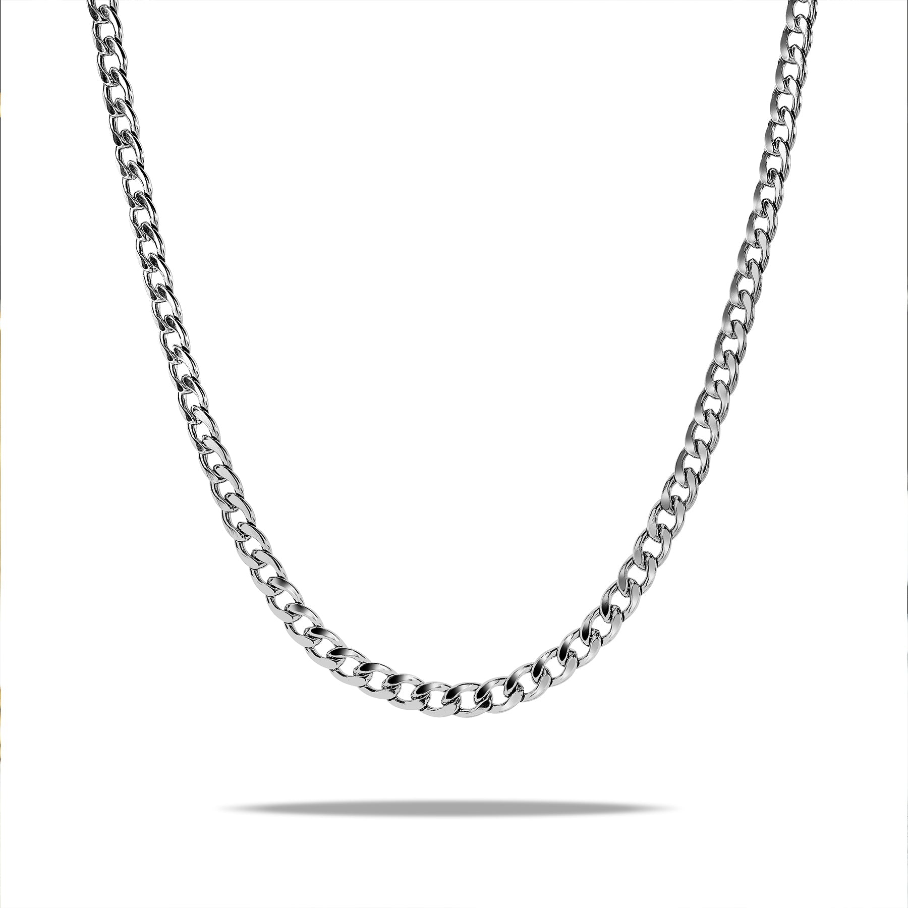 6mm Flat Curb Chain Necklace - Men's Minimalist Jewelry - Everyday Wear