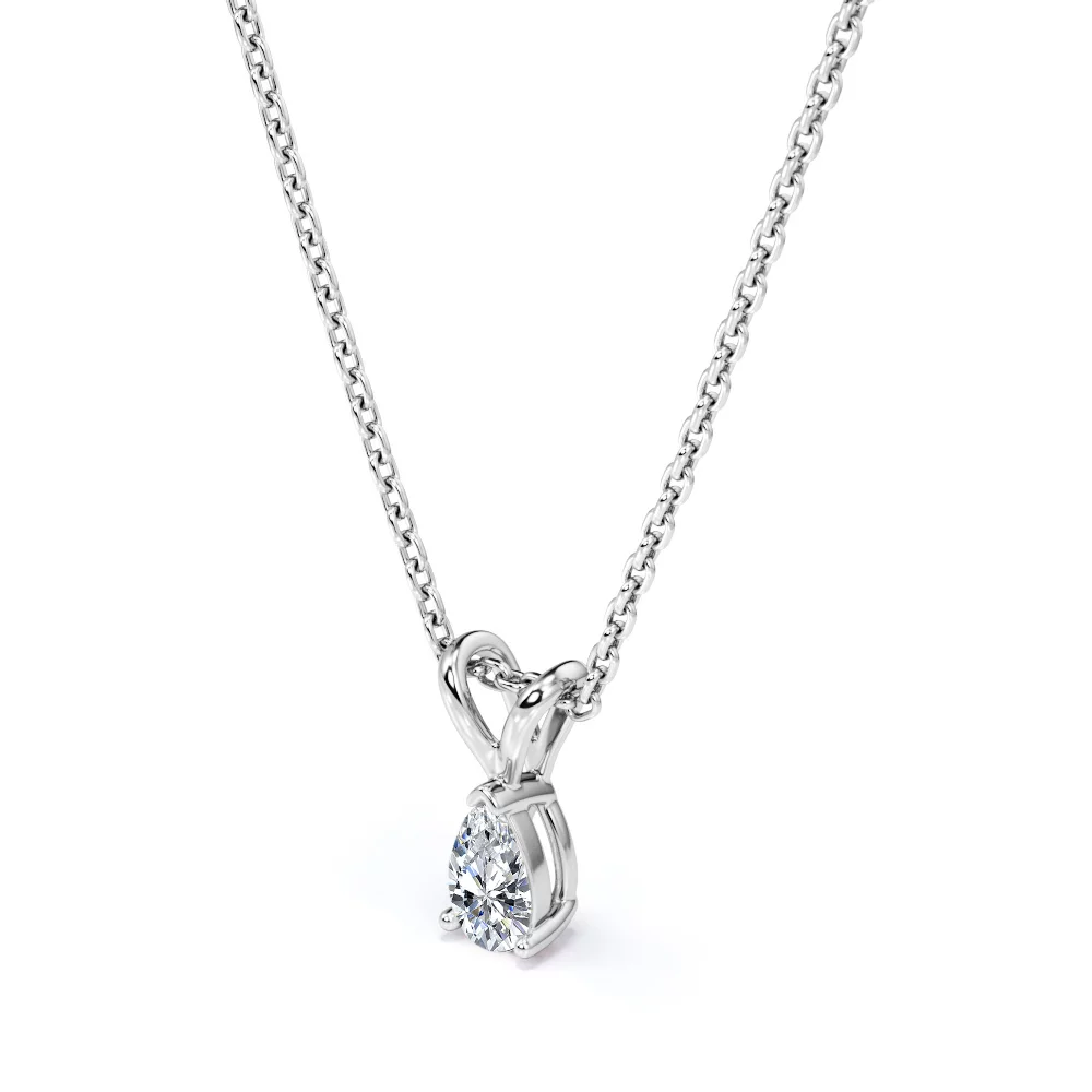 0.5 Carat Pear Cut Diamond - Elegant Pendant Necklace - 18K Rose Gold Plating Over Silver