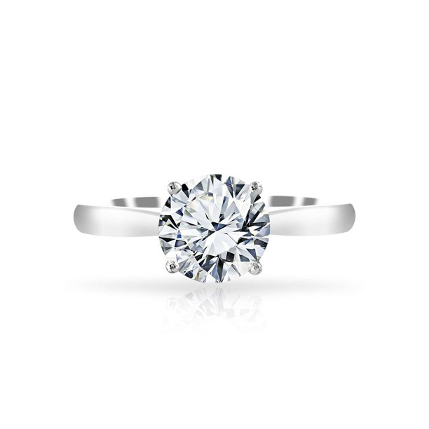 Stylish 1.3 Carat Round Cut Moissanite Commitment Rings for Couples - Couple Rings in 18K White Gold over Silver